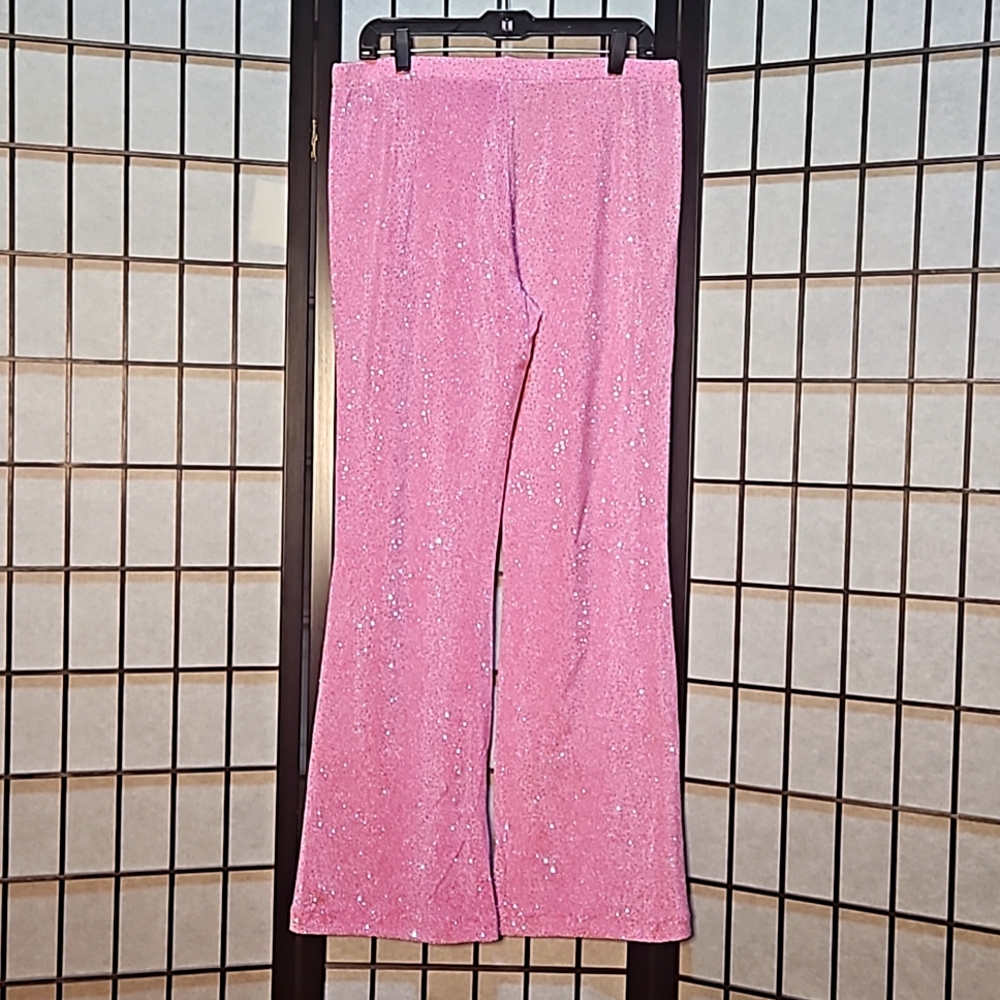 Pink High Rise Flare Pants - Picture 2 of 5